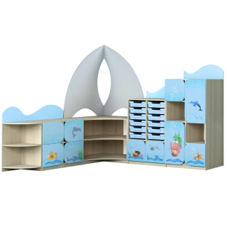 Стенка для игрушек "Морские приключения" 