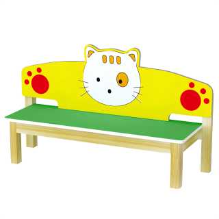 Banca pentru copii din lemn si MDF cu decupaj “Pisicuța”