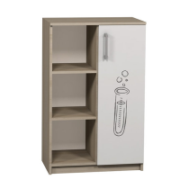 Полуотворен шкаф с една врата и фотопечат