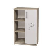 Dulap semi-închis cu o ușă stânga-dreapta și imprimare foto