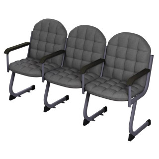 Кресло для актового зала мягкое 3-местное