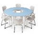 Set mobilier școlar modular — 6 bănci trapezoidale + 6 scaune