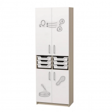 Dulap închis cu cutii de depozitare din plastic