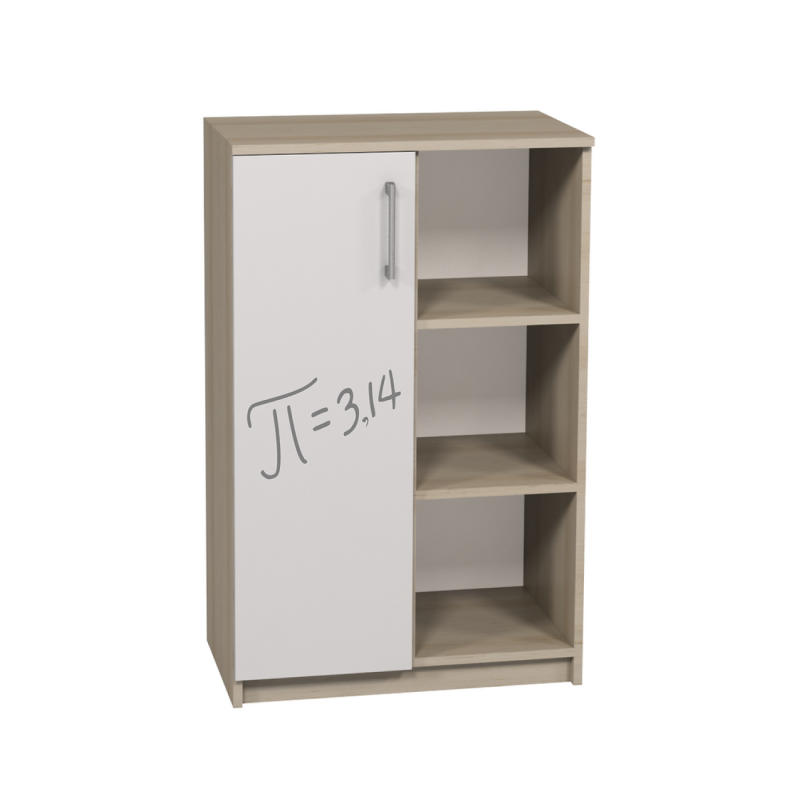 Dulap semi-închis cu o ușă stânga-dreapta și imprimare foto