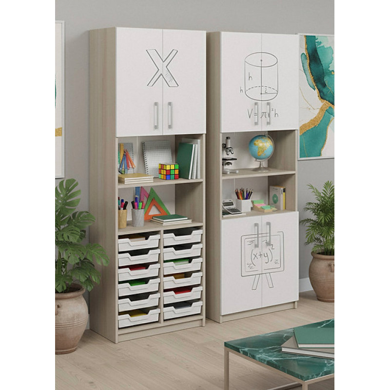 Dulap semideschis cu cutii și imprimare foto