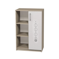 Dulap semi-închis cu o ușă stânga-dreapta și imprimare foto