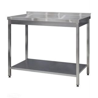 Masa industriala cu o latura si un raft de 600 mm latime