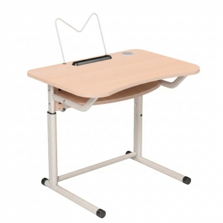 Парта одноместная на плоскоовальном и круглом каркасе 