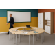 Set mobilier școlar modular — 6 bănci trapezoidale + 6 scaune